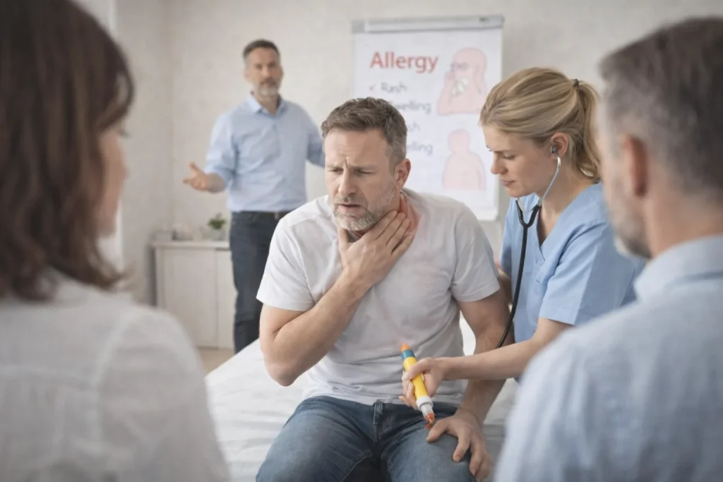 Barrierefreiheit): Anaphylaktische Reaktion in der Heilpraktikerpraxis – Schulung zu Notfallmaßnahmen